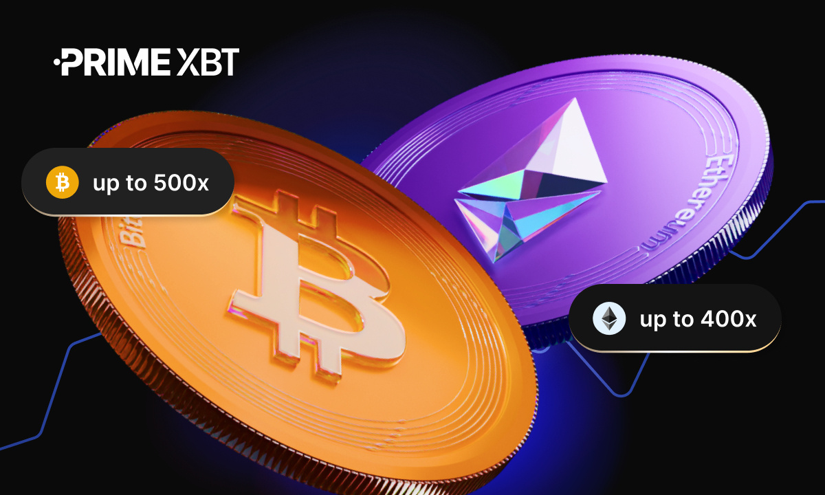 Primexbt updates leverage on bitcoin and ethereum: btc up to 500x, eth up to 400x