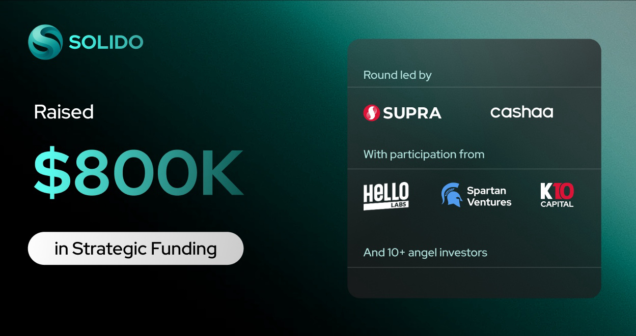 Solido secures $800,000 to power core defi primitives for supra’s autofi stack