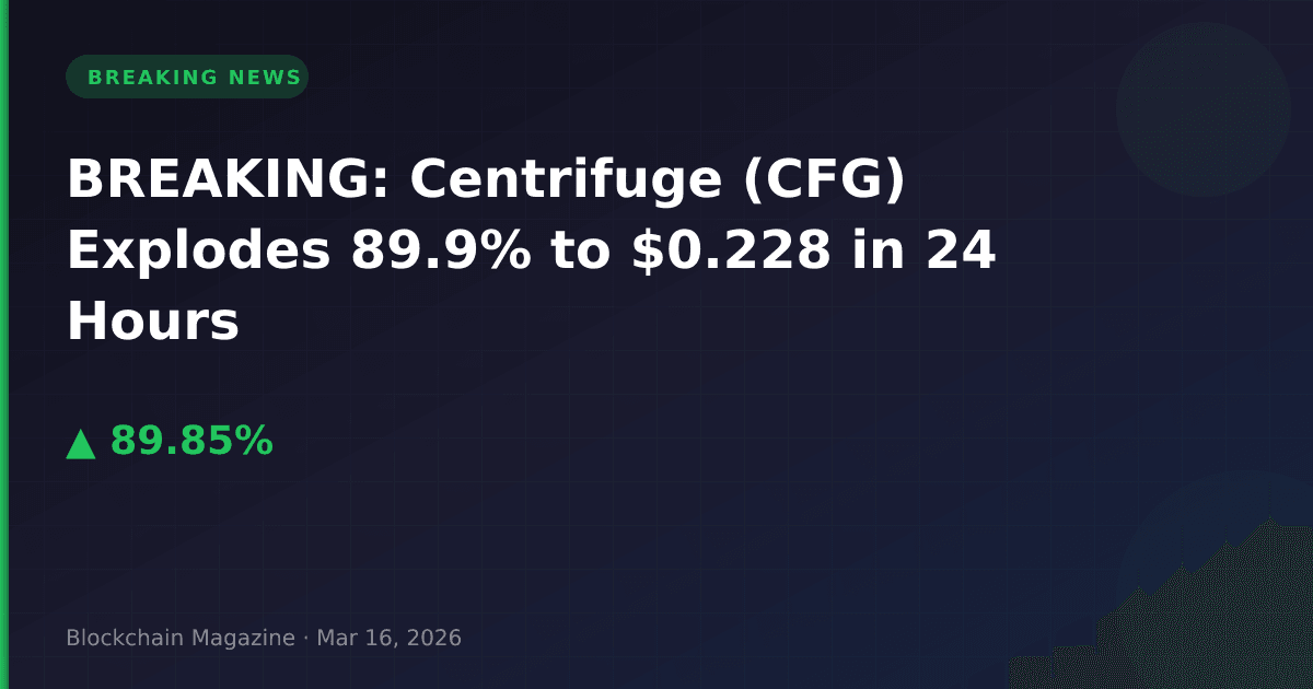 Breaking: centrifuge (cfg) explodes 89. 9% to $0. 228 in 24 hours