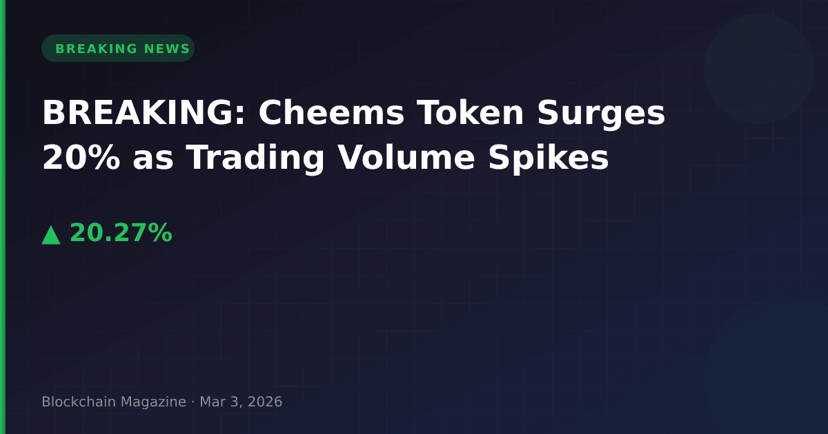Breaking: cheems token surges 20% as trading volume spikes