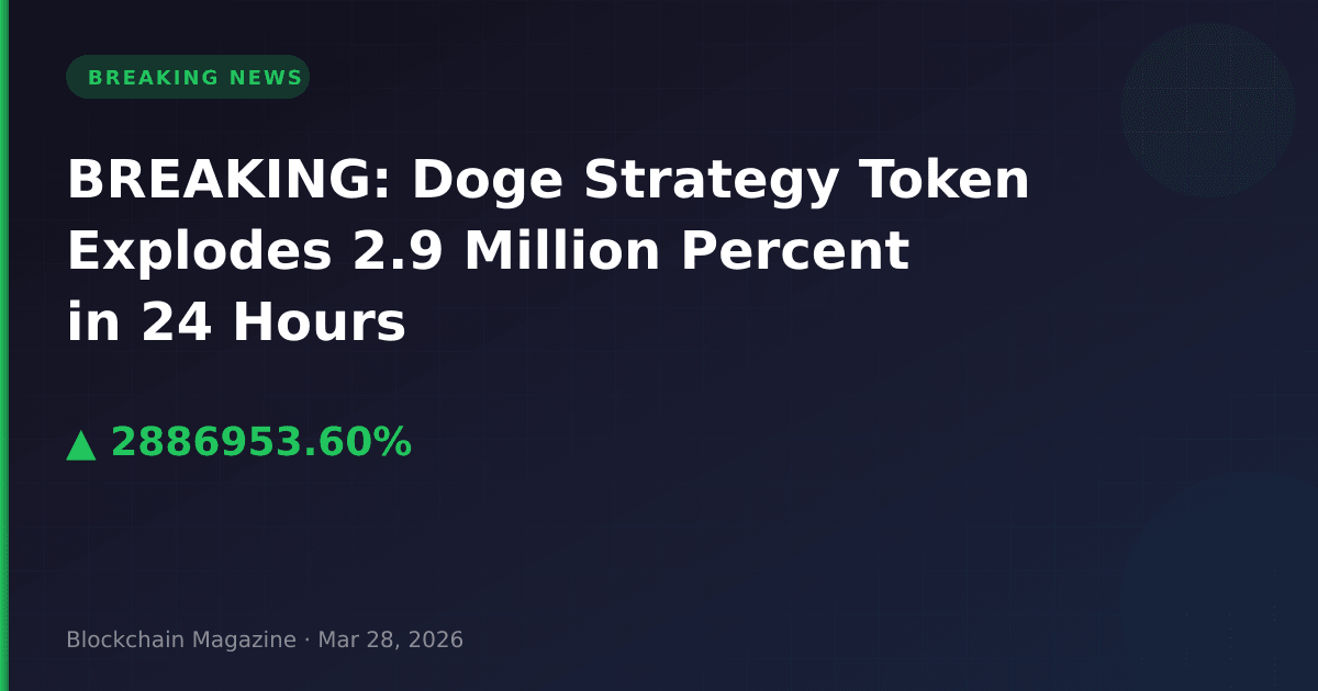Breaking: doge strategy token explodes 2. 9 million percent in 24 hours