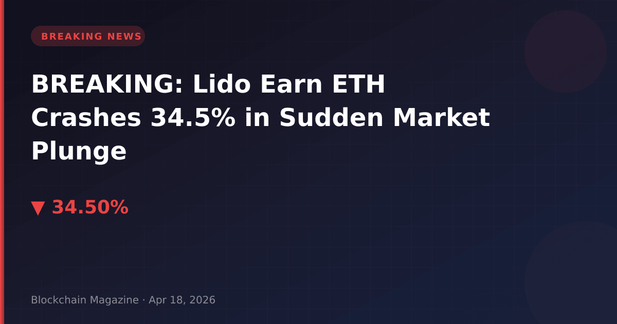 Breaking: lido earn eth crashes 34. 5% in sudden market plunge