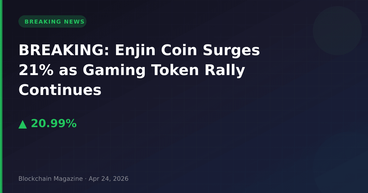 Breaking: enjin coin surges 21% as gaming token rally continues