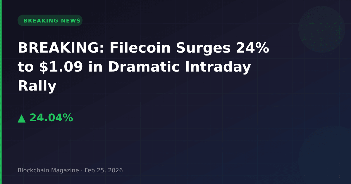 Breaking: filecoin surges 24% to $1. 09 in dramatic intraday rally