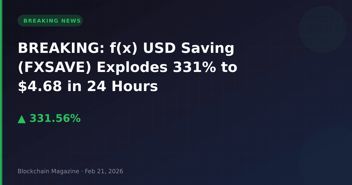Breaking: f(x) usd saving (fxsave) explodes 331% to $4. 68 in 24 hours