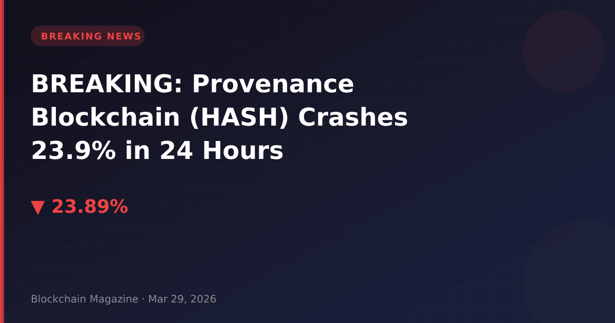 Breaking: provenance blockchain (hash) crashes 23. 9% in 24 hours