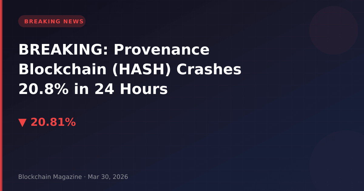 Breaking: provenance blockchain (hash) crashes 20. 8% in 24 hours