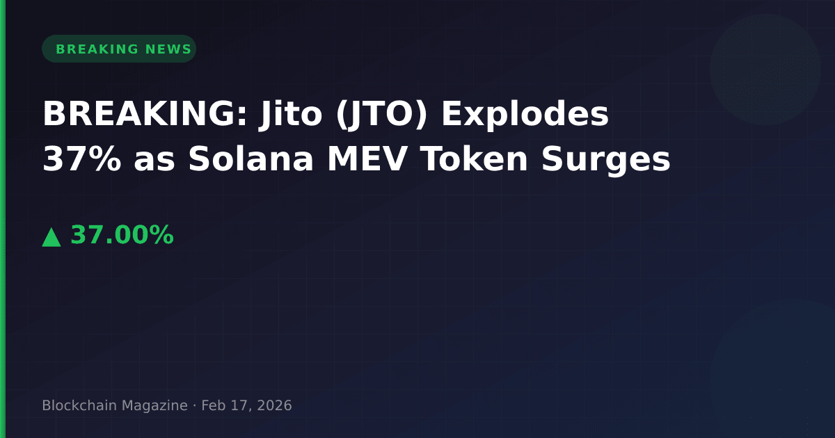 Breaking: jito (jto) explodes 37% as solana mev token surges