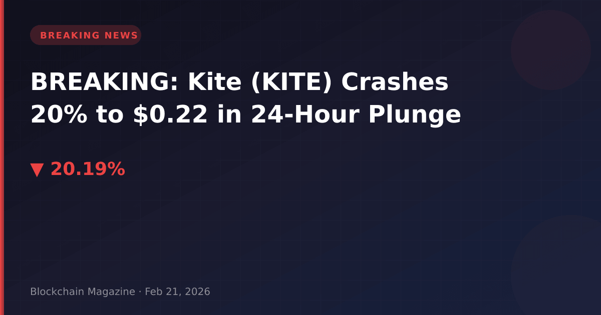 Breaking: kite (kite) crashes 20% to $0. 22 in 24-hour plunge