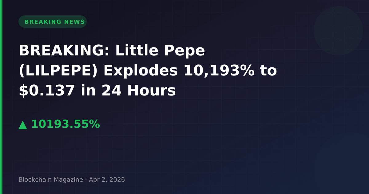 Breaking: little pepe (lilpepe) explodes 10,193% to $0. 137 in 24 hours