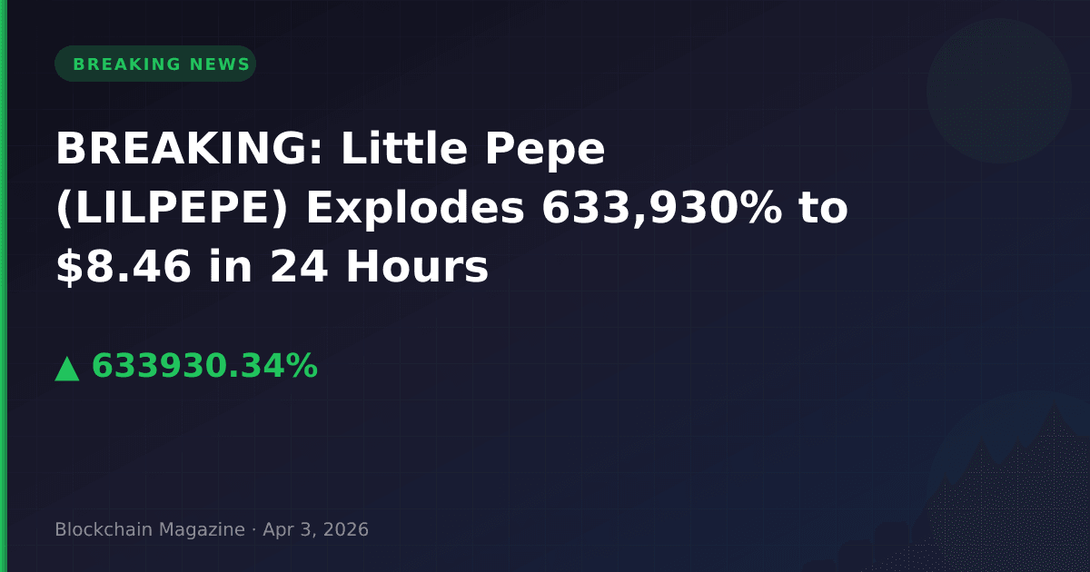 Breaking: little pepe (lilpepe) explodes 633,930% to $8. 46 in 24 hours