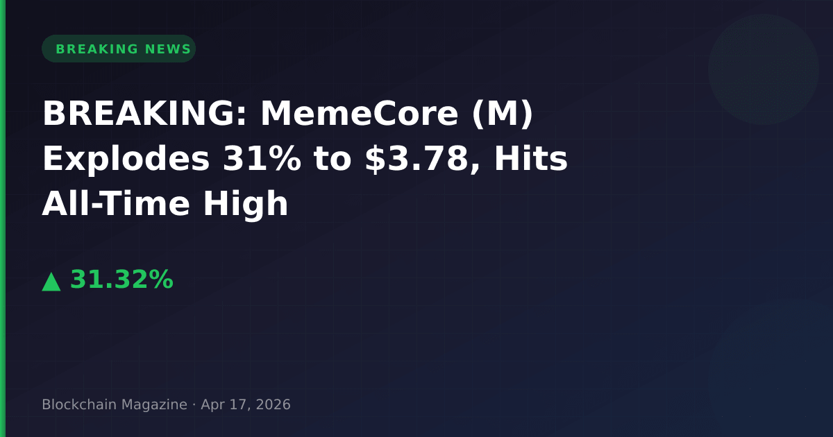 Breaking: Memecore (M) Explodes 31% To $3.78, Hits All-Time High 6 Breaking: memecore (m) explodes 31% to $3. 78, hits all-time high