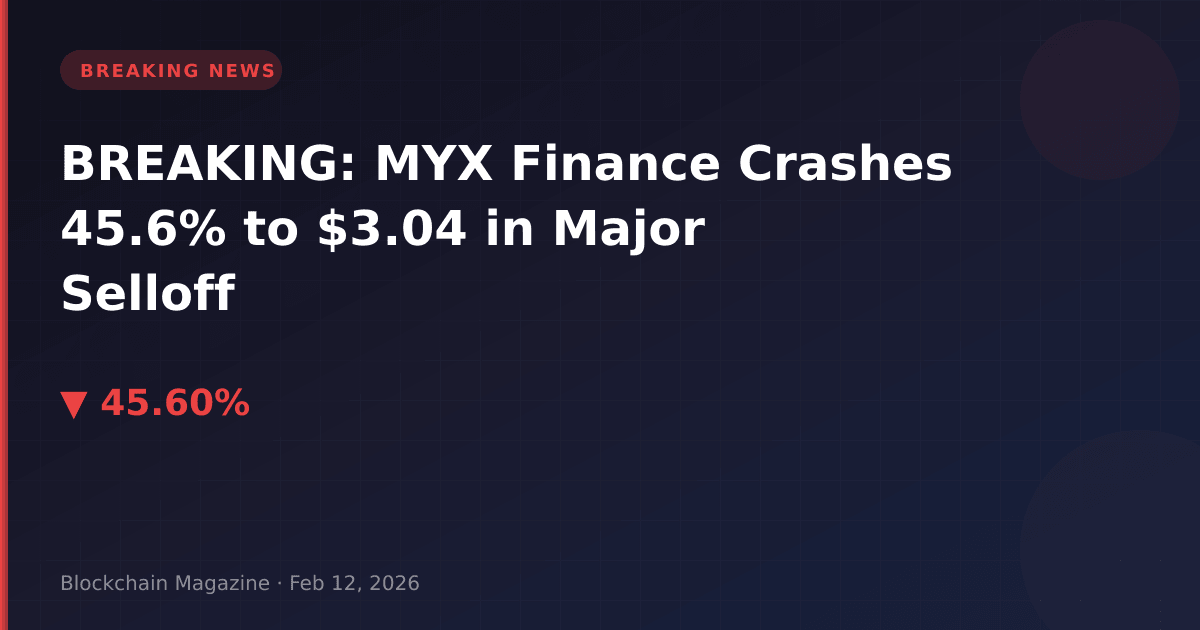 Breaking: myx finance crashes 45. 6% to $3. 04 in major selloff