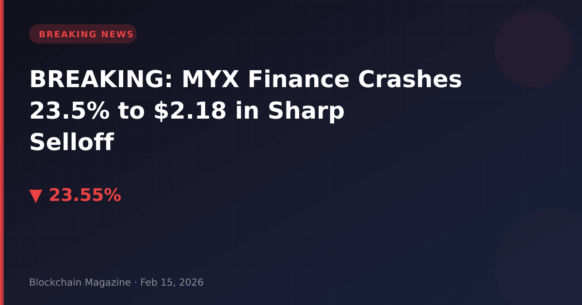 Breaking: myx finance crashes 23. 5% to $2. 18 in sharp selloff
