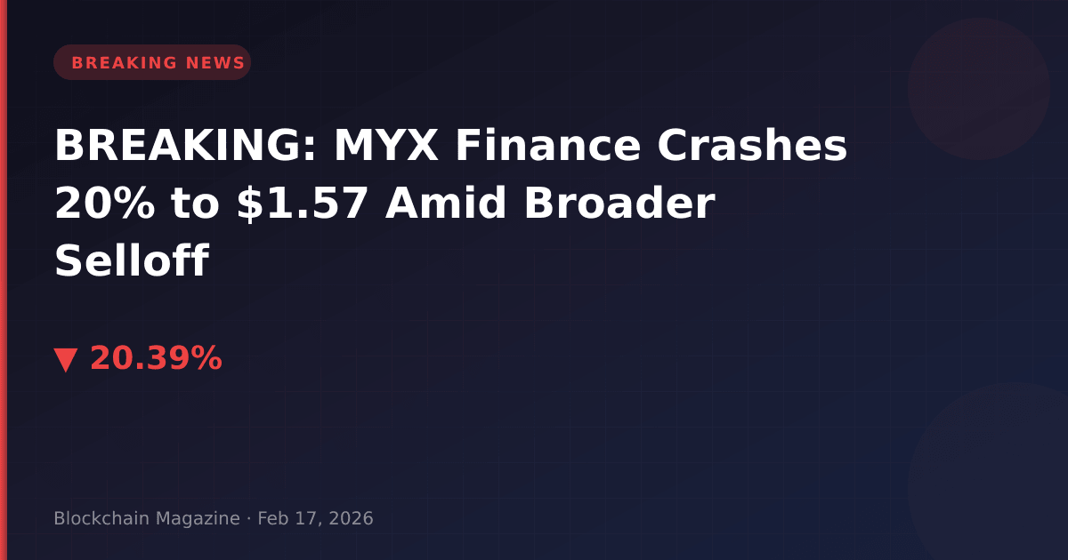 Breaking: myx finance crashes 20% to $1. 57 amid broader selloff