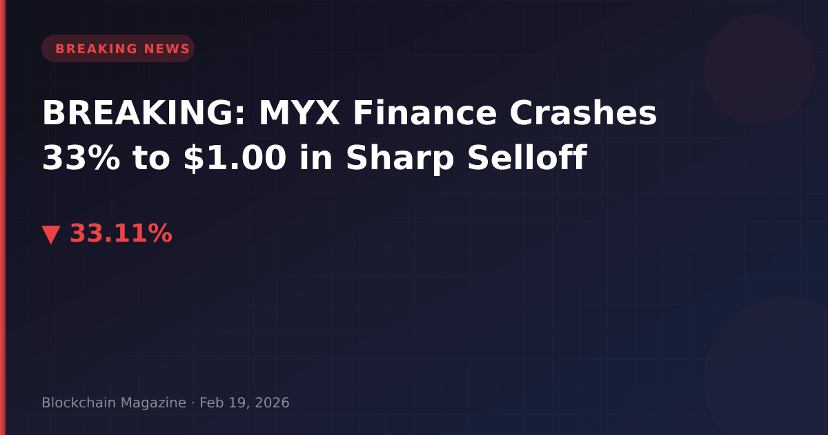 Breaking: myx finance crashes 33% to $1. 00 in sharp selloff
