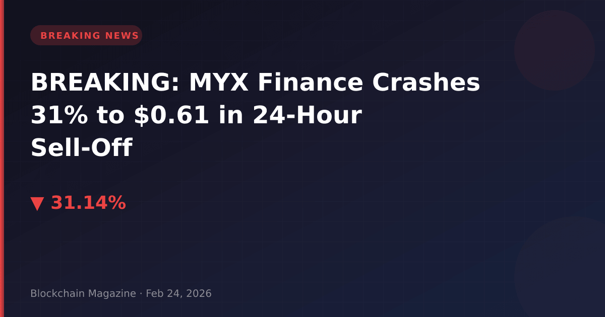 Breaking: myx finance crashes 31% to $0. 61 in 24-hour sell-off
