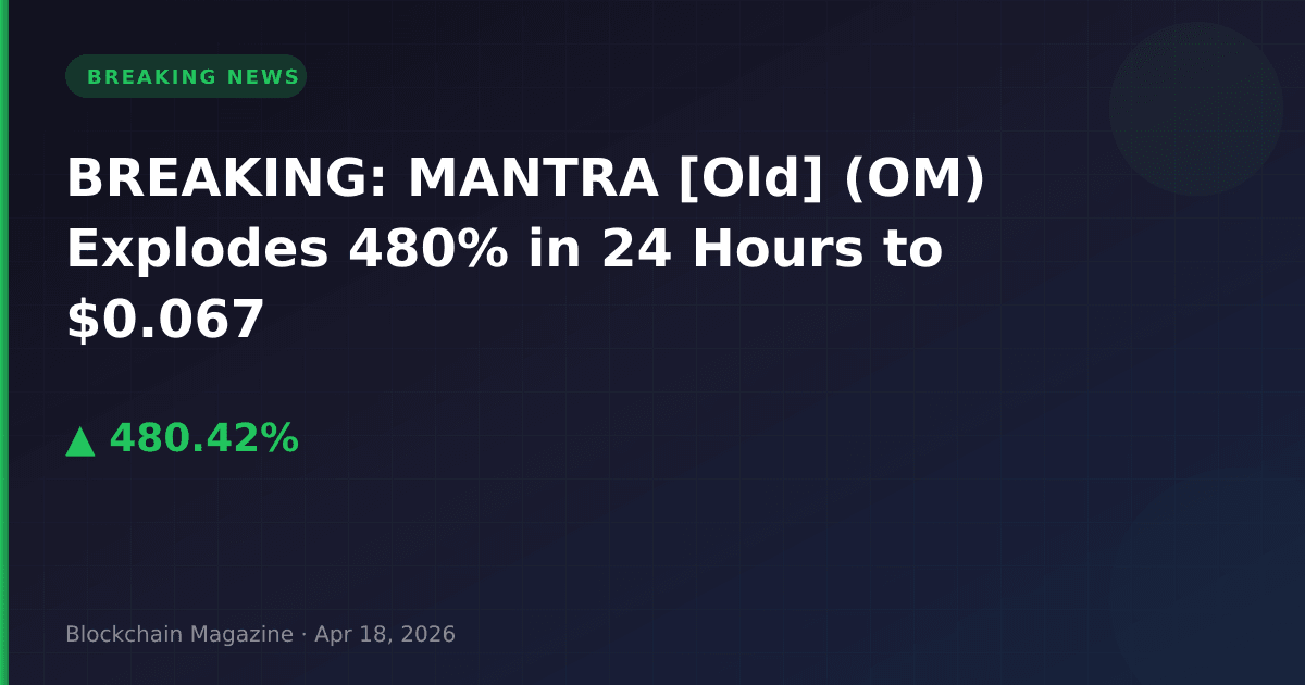 Breaking: mantra [old] (om) explodes 480% in 24 hours to $0. 067