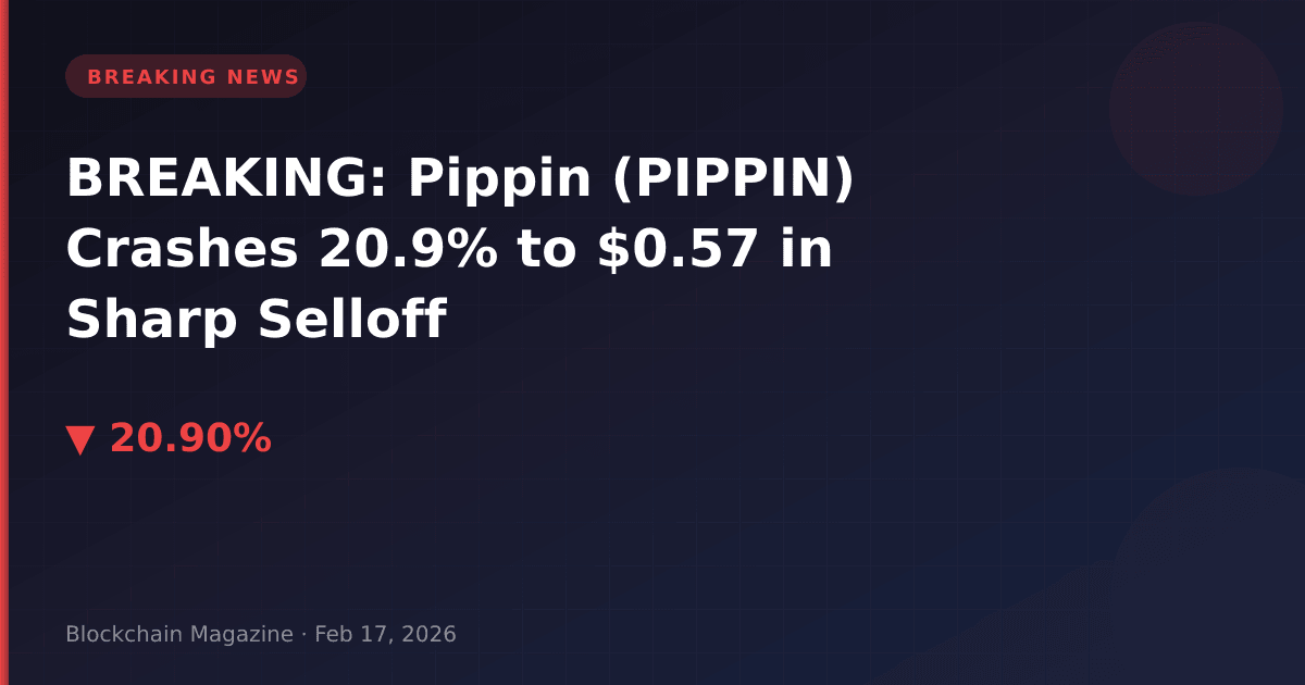 Breaking: pippin (pippin) crashes 20. 9% to $0. 57 in sharp selloff