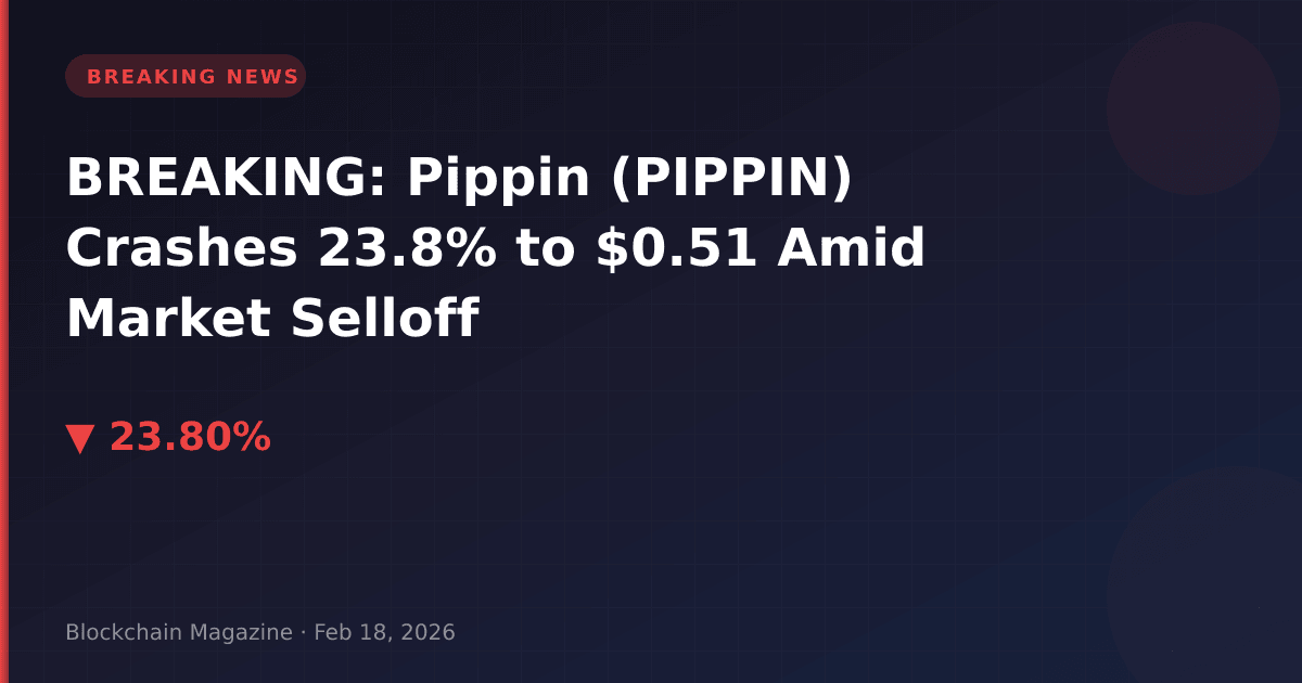 Breaking: pippin (pippin) crashes 23. 8% to $0. 51 amid market selloff