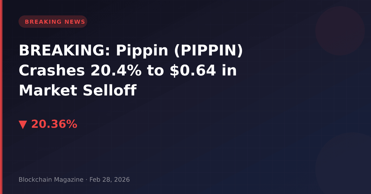 Breaking: pippin (pippin) crashes 20. 4% to $0. 64 in market selloff