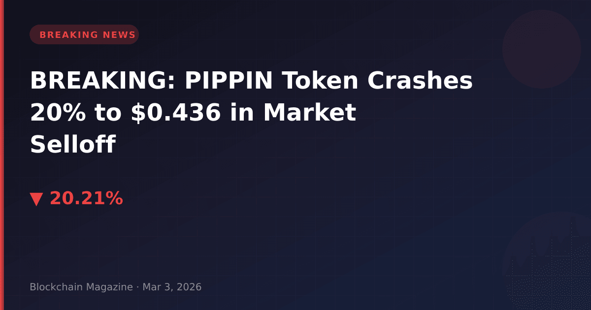 Breaking: pippin token crashes 20% to $0. 436 in market selloff