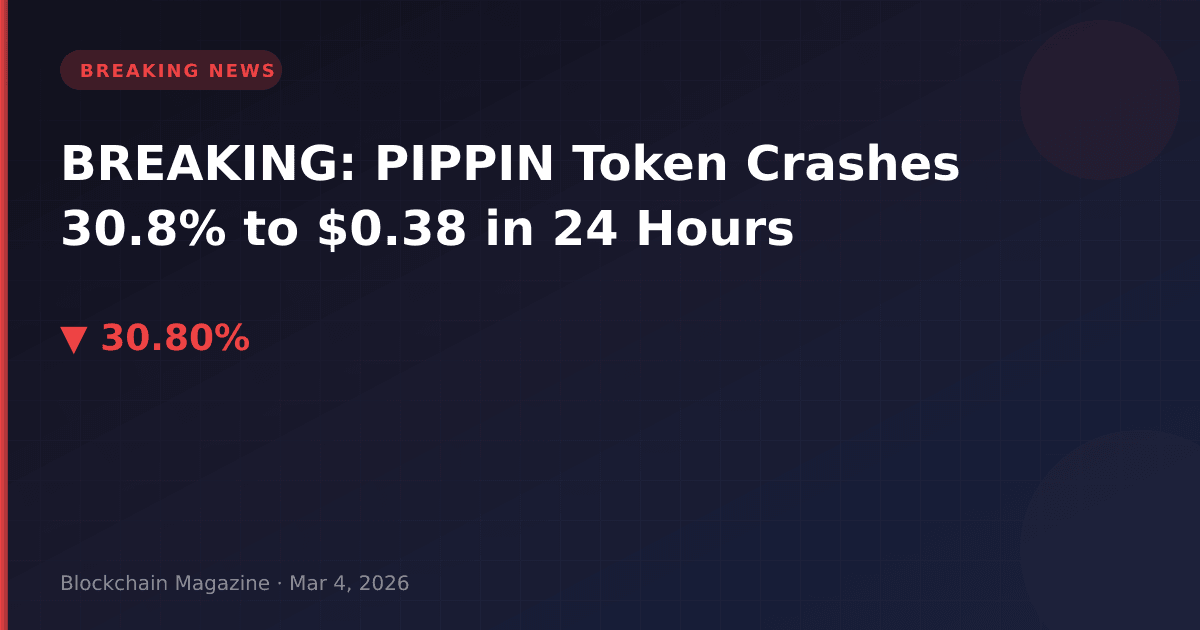 Breaking: pippin token crashes 30. 8% to $0. 38 in 24 hours