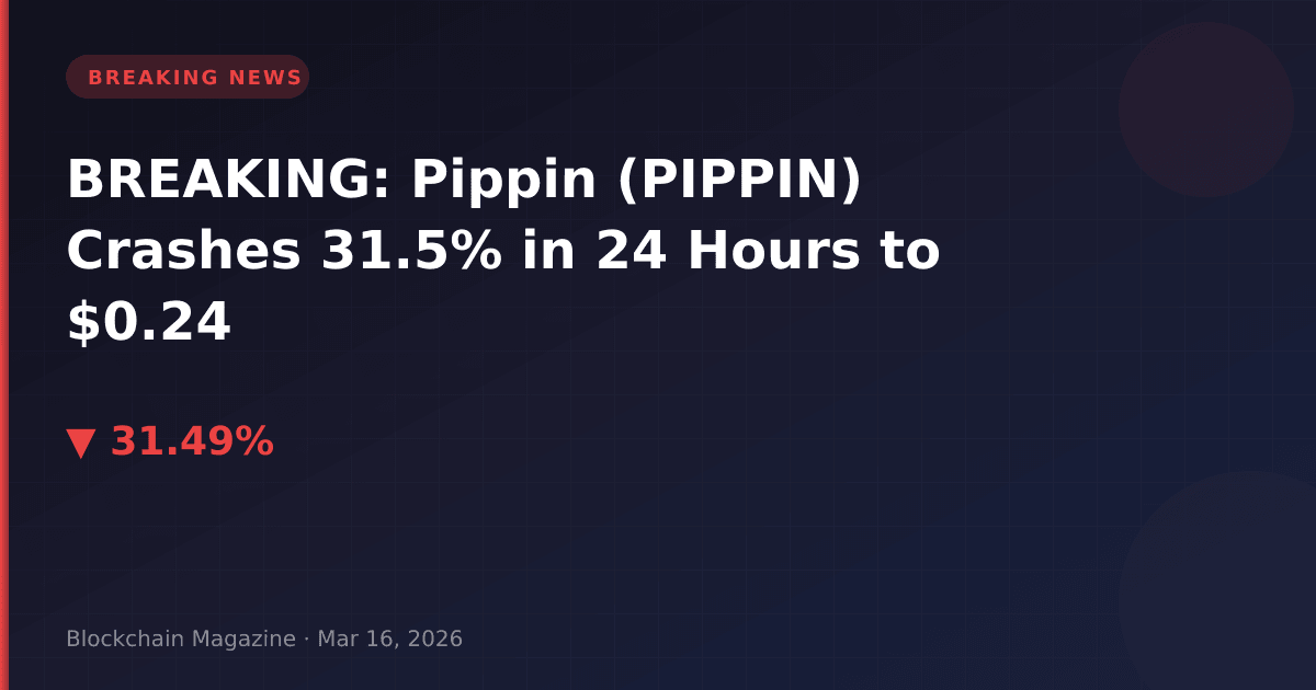Breaking: pippin (pippin) crashes 31. 5% in 24 hours to $0. 24