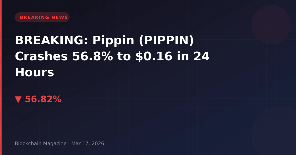 Breaking: pippin (pippin) crashes 56. 8% to $0. 16 in 24 hours