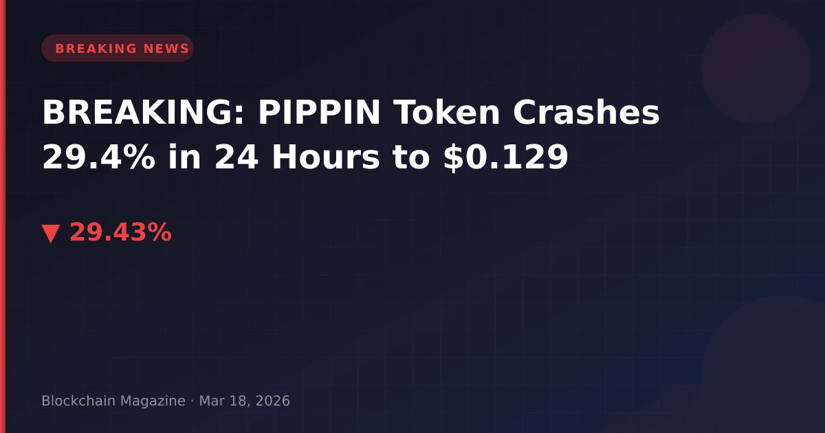 Breaking: pippin token crashes 29. 4% in 24 hours to $0. 129