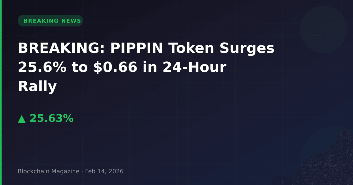 Breaking: pippin token surges 25. 6% to $0. 66 in 24-hour rally