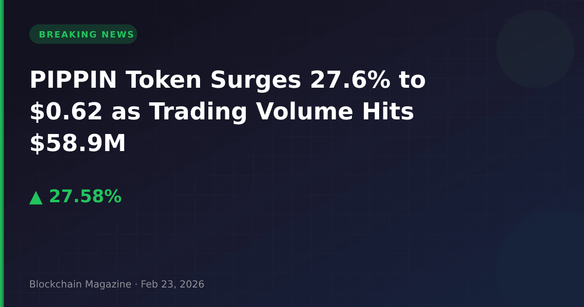 Pippin token surges 27. 6% to $0. 62 as trading volume hits $58. 9m