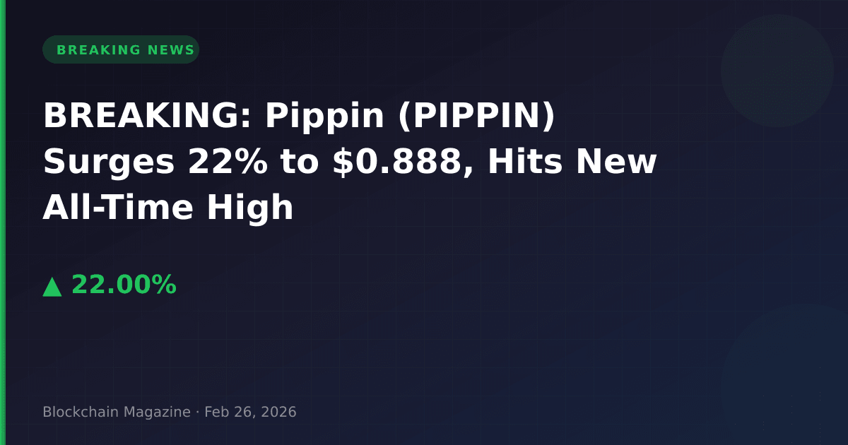 Breaking: pippin (pippin) surges 22% to $0. 888, hits new all-time high