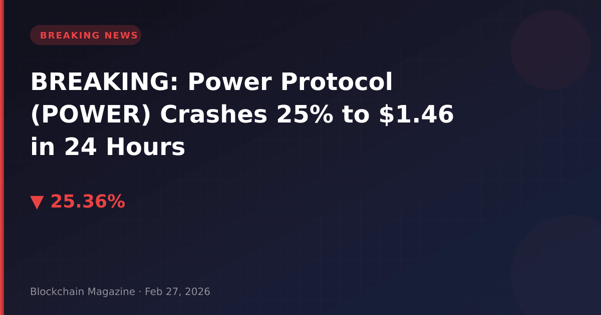 Breaking: power protocol (power) crashes 25% to $1. 46 in 24 hours
