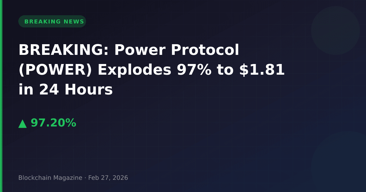 Breaking: power protocol (power) explodes 97% to $1. 81 in 24 hours