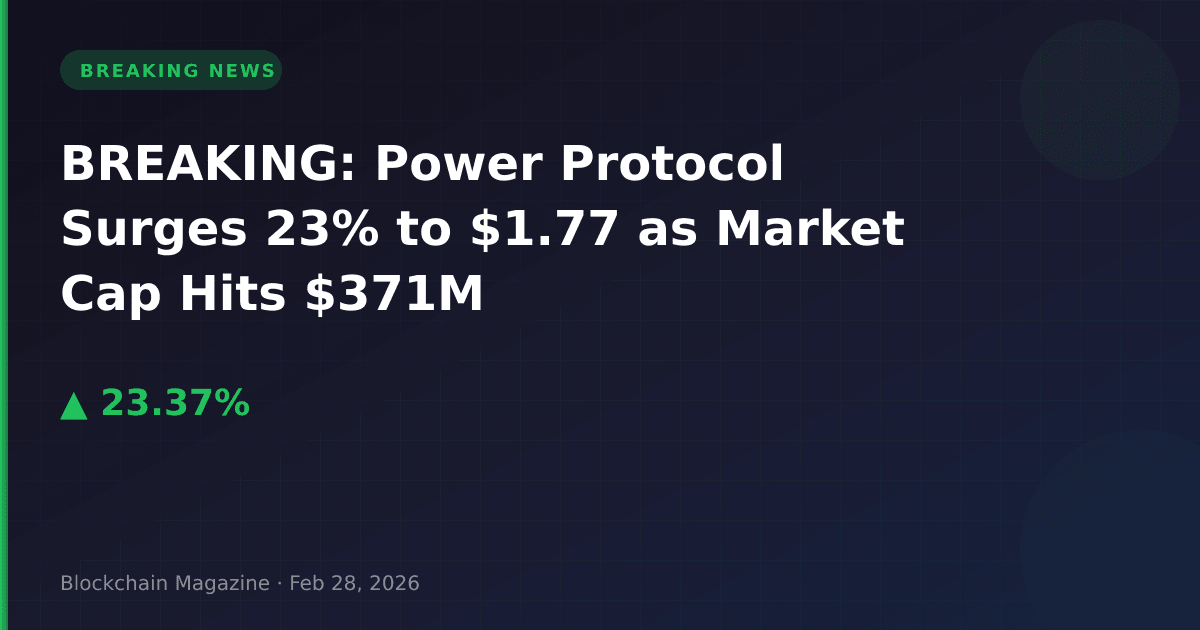 Breaking: power protocol surges 23% to $1. 77 as market cap hits $371m