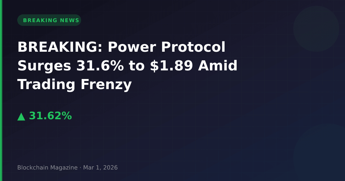 Breaking: power protocol surges 31. 6% to $1. 89 amid trading frenzy