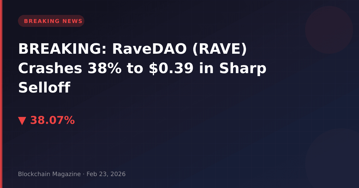 Breaking: ravedao (rave) crashes 38% to $0. 39 in sharp selloff