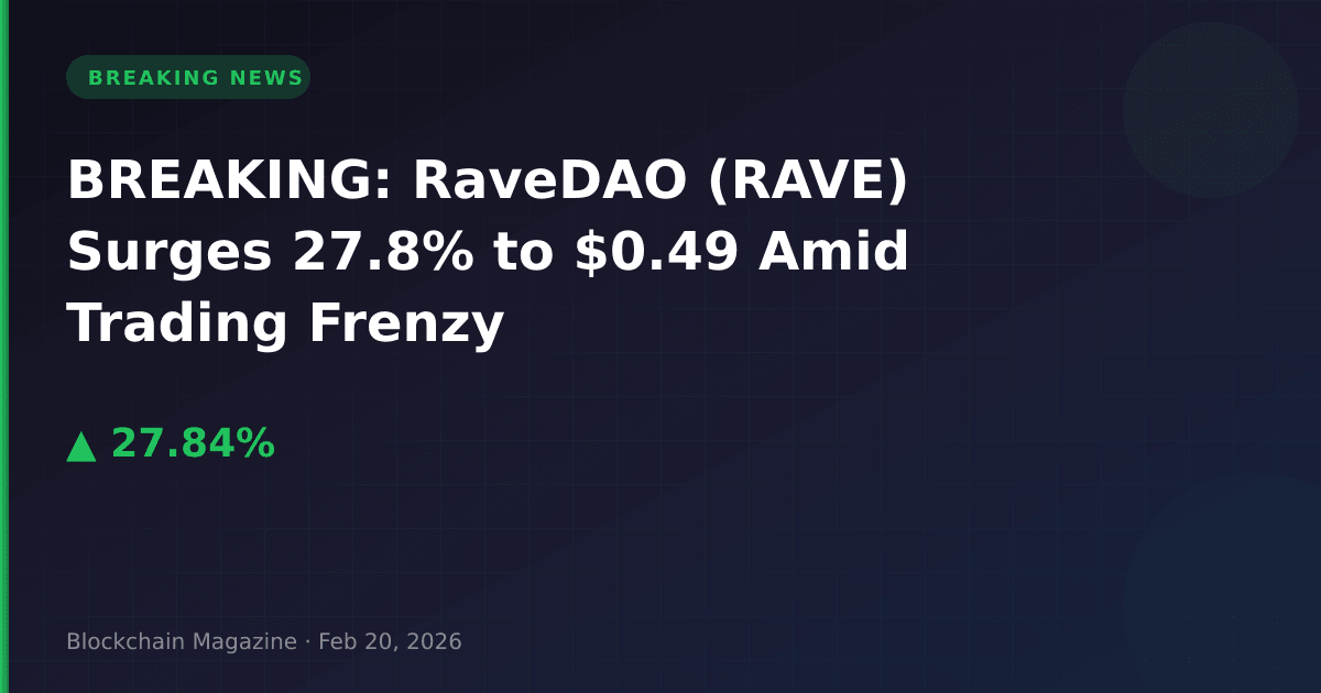 Breaking: ravedao (rave) surges 27. 8% to $0. 49 amid trading frenzy