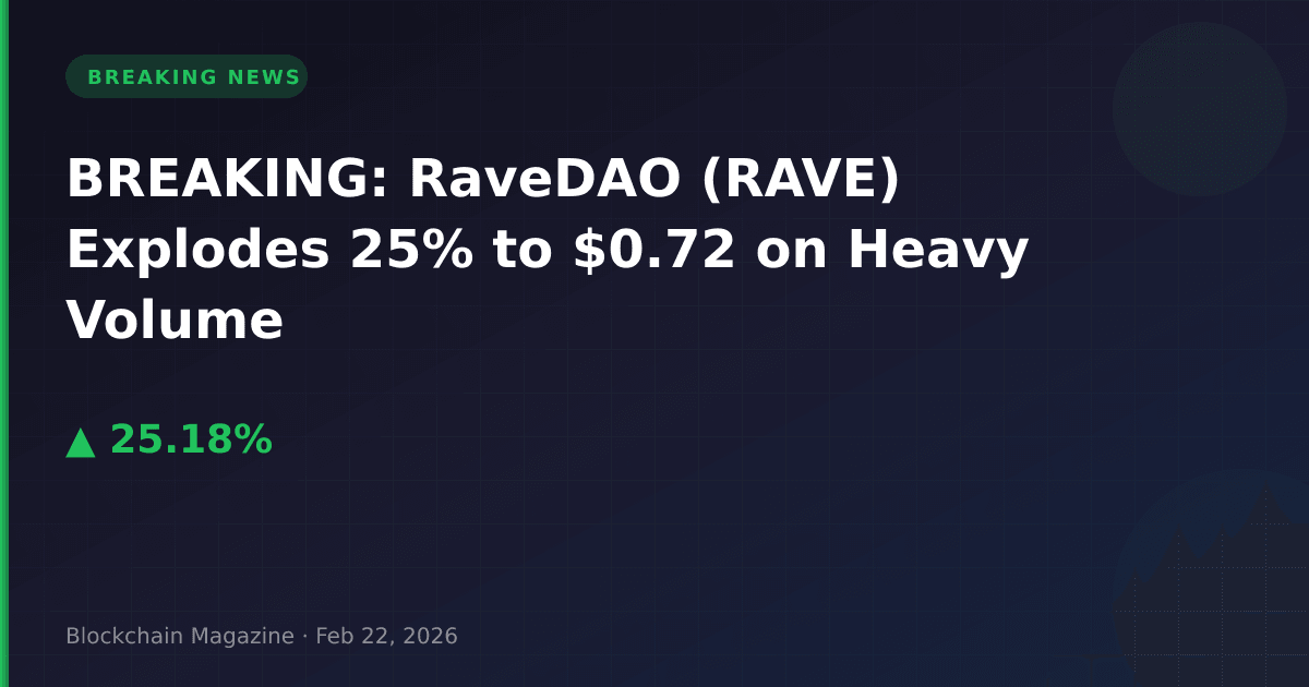 Breaking: ravedao (rave) explodes 25% to $0. 72 on heavy volume