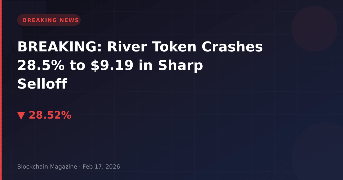 Breaking: river token crashes 28. 5% to $9. 19 in sharp selloff