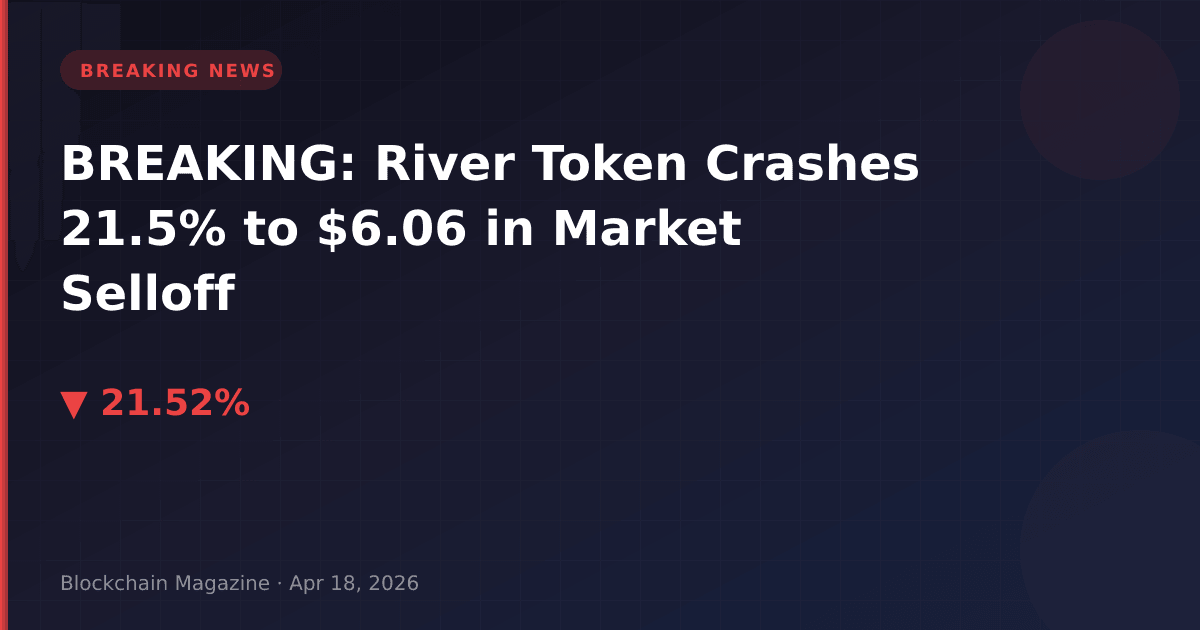Breaking: river token crashes 21. 5% to $6. 06 in market selloff