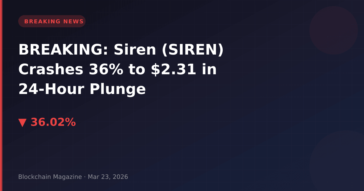 Breaking: siren (siren) crashes 36% to $2. 31 in 24-hour plunge
