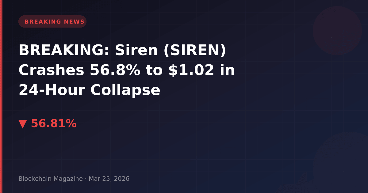 Breaking: siren (siren) crashes 56. 8% to $1. 02 in 24-hour collapse