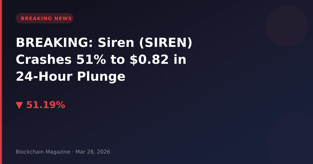 Breaking: siren (siren) crashes 51% to $0. 82 in 24-hour plunge
