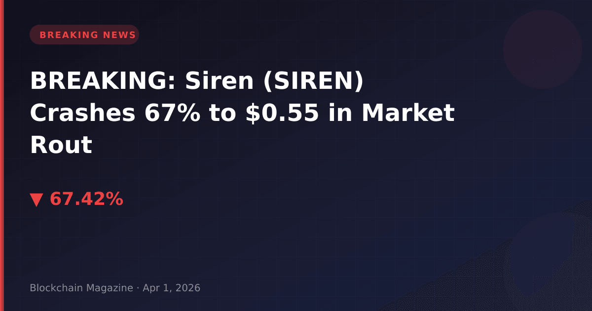 Breaking: siren (siren) crashes 67% to $0. 55 in market rout