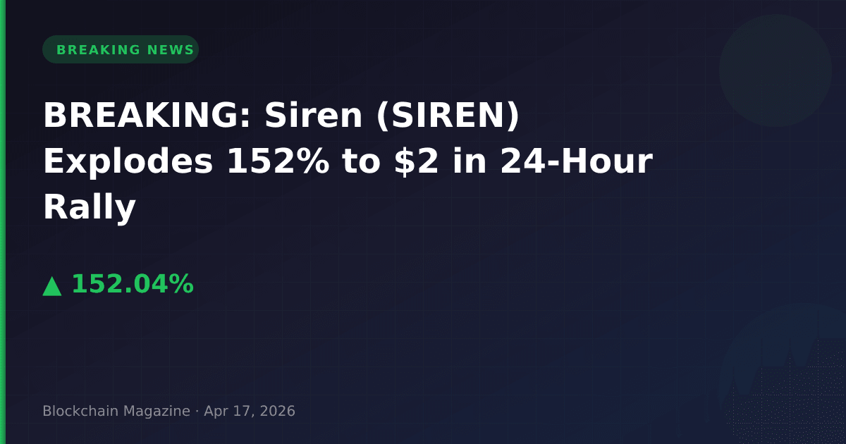 Breaking: siren (siren) explodes 152% to $2 in 24-hour rally