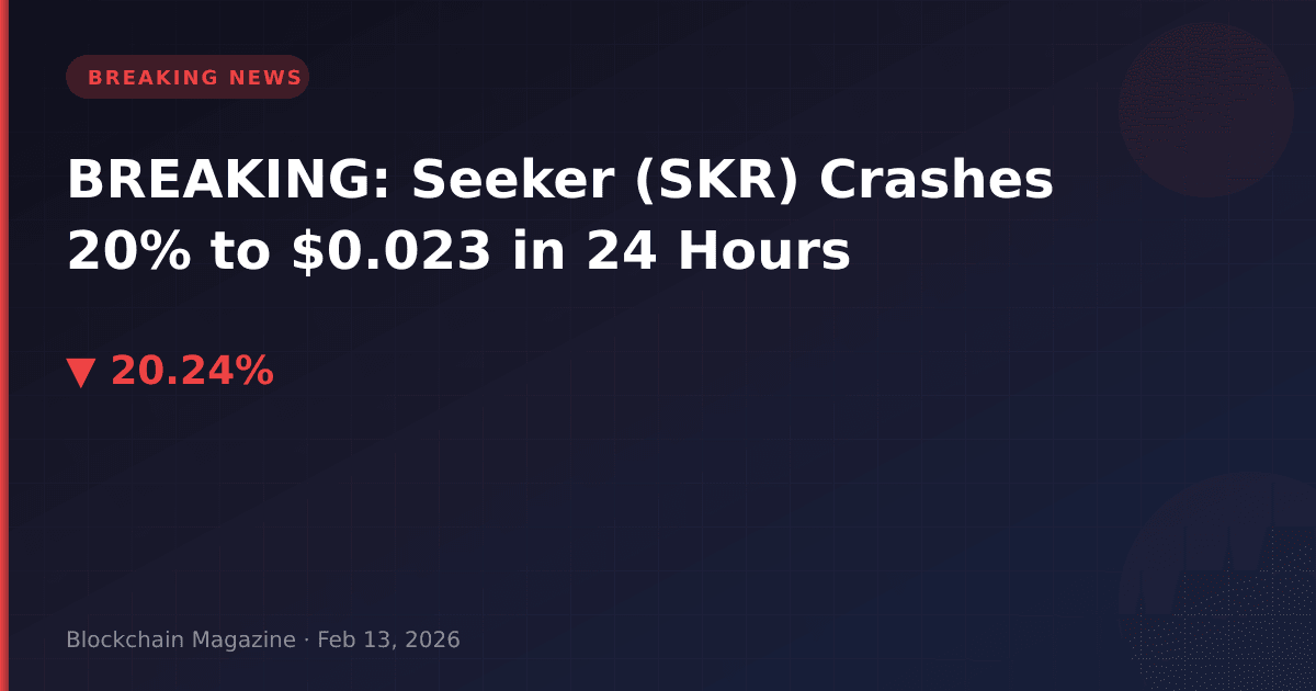 Breaking: seeker (skr) crashes 20% to $0. 023 in 24 hours