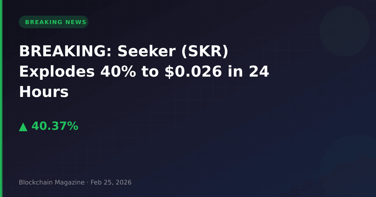 Breaking: seeker (skr) explodes 40% to $0. 026 in 24 hours