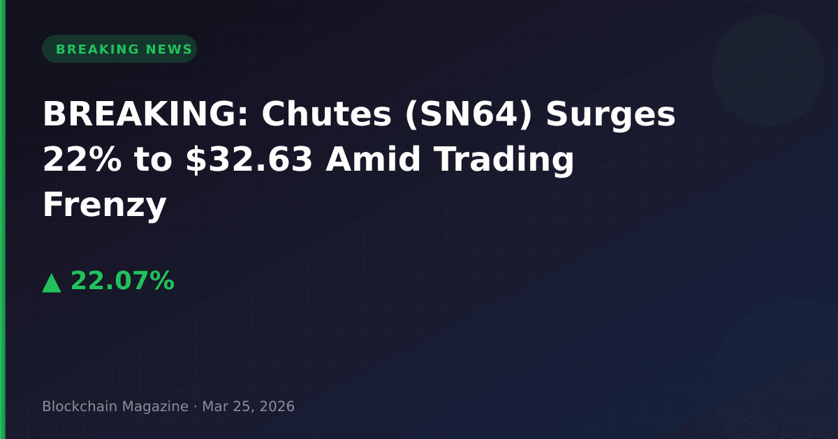 Breaking: chutes (sn64) surges 22% to $32. 63 amid trading frenzy